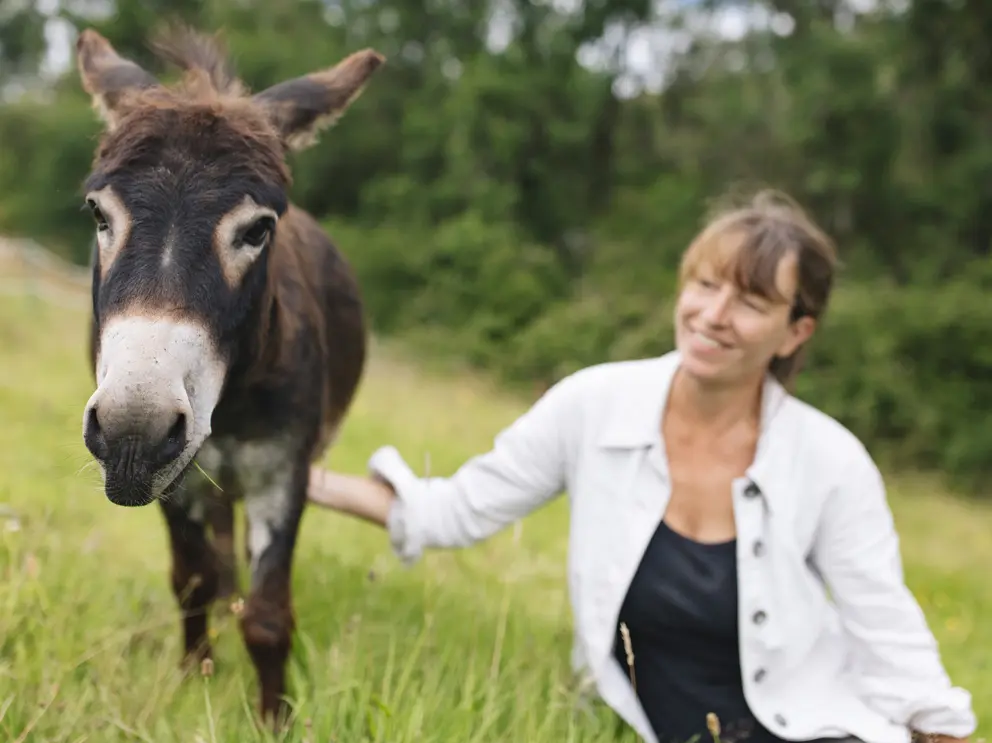 Goose the mini donkey with Julia from Good Day Out taken by Samantha Saskia Dugon